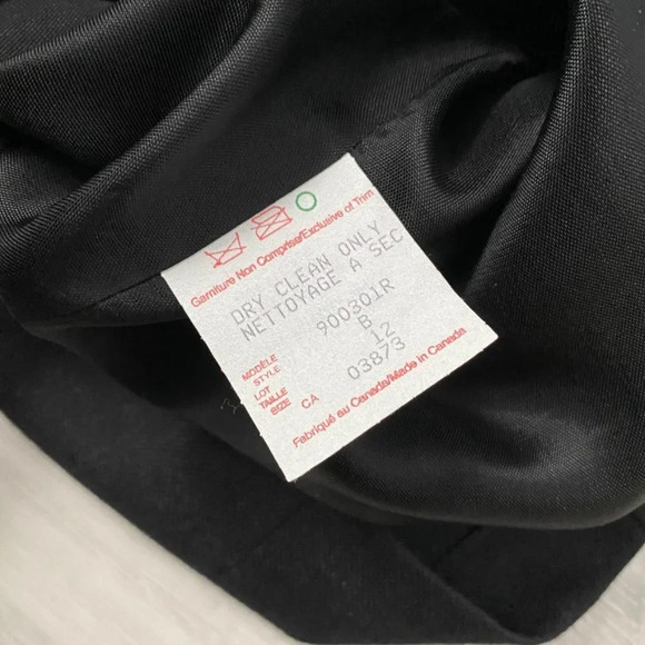 Vintage Jeremy Scott Braemar Dark Grey Dress Size 12 Tight Weave Lined 🇨🇦 - Picture 17 of 17